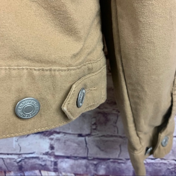 Lands End Lighthouse Tan Button Front Crop Jacket - Picture 8 of 10